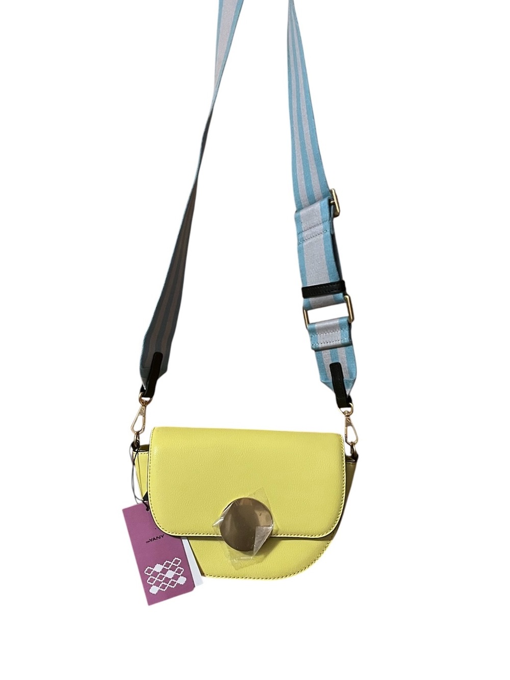 OrYany  Lottie Saddle Crossbody Bag with Striped Adjustable Strap